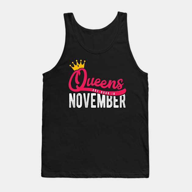 Queens Born November Tank Top by Cooldruck
